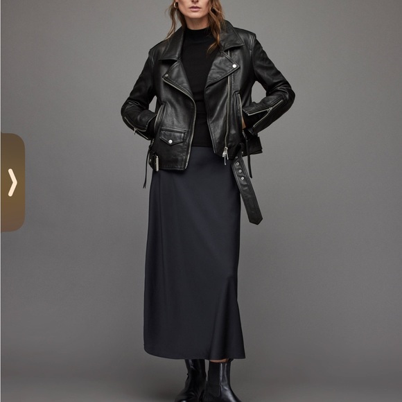 All saints Luna leather biker jacket - Picture 6 of 8